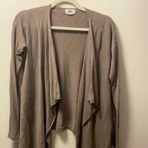 Light cardigan. Brown/gray color